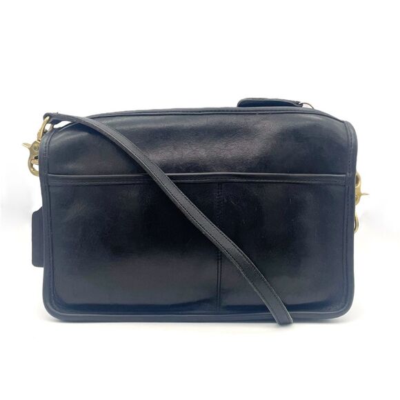 Vintage 70s Coach Leatherworks Black Leather Companion Bag #9300 Made in NYC USA - Picture 1 of 16